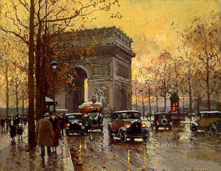 yxj045fD 印象派パリの風景油絵